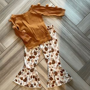 Toddler floral flare pants and sweater set